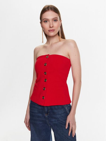 Pinko Top 100112 7624 Czerwony Slim Fit. Czerwone topy damskie Pinko, bez wzorów, z syntetyku, bez kołnierzyka. Za 669.99 zł.