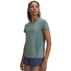 Damska koszulka Vanish Seamless (Zielona/Biała). Białe bluzki sportowe damskie Under Armour, l, z materiału, bez kołnierzyka, bez ramiączek. Za 205.40 zł.