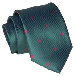 Krawat - ALTIES - Butelkowa Zieleń, Grochy. Zielone krawaty i muchy męskie Alties, bez wzorów, z tkaniny, eleganckie. Za 49.00 zł.