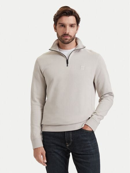 BOSS Bluza Zetrust 50468926 Beżowy jasny Regular Fit. Brązowe bluzy bez kaptura męskie Boss, m, z bawełny. Za 599.99 zł.
