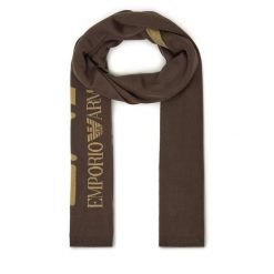 Szalik EA7 Emporio Armani. Brązowe szaliki męskie EA7 Emporio Armani, bez wzorów. Za 179.99 zł.