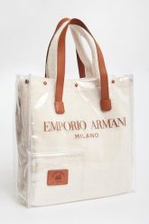 Torebka damska shopper maxi EMPORIO ARMANI. Shopper bag damskie Emporio Armani, bez wzorów, bez dodatków. W wyprzedaży za 1,207.20 zł.