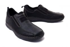 RIEKER 05363-00 black, półbuty/mokasyny męskie. Czarne półbuty męskie Rieker, bez zapięcia. Za 355.91 zł.