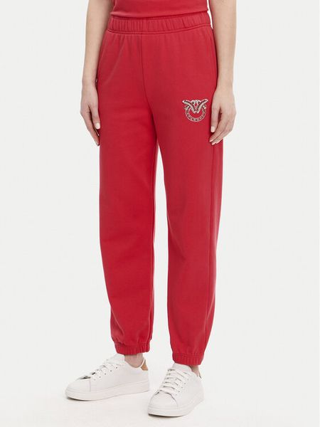PINKO Spodnie dresowe Plumcake 104790 A2G8 Czerwony Regular Fit. Czerwone spodnie dresowe damskie Pinko, s, bez wzorów, z bawełny. Za 419.99 zł.