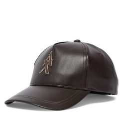 Czapka z daszkiem Armani Exchange. Brązowe czapki z daszkiem damskie Armani Exchange, bez wzorów. Za 329.99 zł.