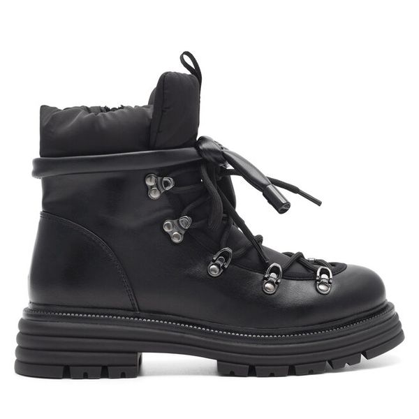 Trzewiki DeeZee. Czarne botki damskie DeeZee, bez obcasa, na płaskiej podeszwie, bez zapięcia. Za 99.99 zł.