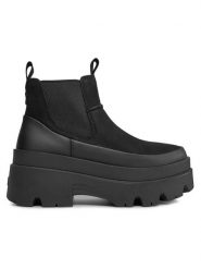 UGG Skórzane sztyblety "Brisbane" w kolorze czarnym rozmiar: 40. Czarne botki damskie Ugg, sportowe, bez obcasa, na platformie, bez zapięcia. Za 680.85 zł.