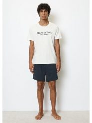 Marc O´Polo Bodywear PIżama w kolorze biało-granatowym rozmiar: M. Białe piżamy męskie m, bez wzorów, z bawełny, bez ramiączek. Za 180.49 zł.