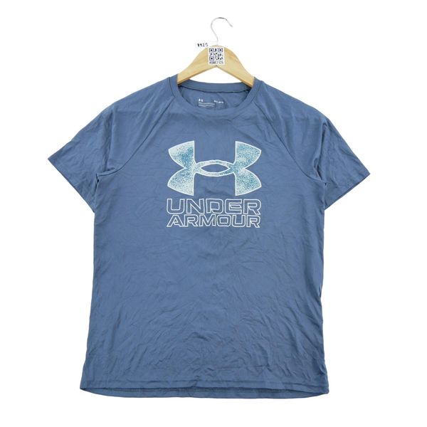 Second life - Koszulka do biegania męska Under Armour - Jak nowy. Niebieskie t-shirty sportowe męskie Under Armour, l, z materiału, bez ramiączek, do biegania. Za 63.86 zł.