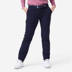 Spodnie do golfa damskie Inesis CW500 ciepłe. Niebieskie spodnie materiałowe damskie INESIS, bez wzorów, z elastanu, sportowe. Za 179.99 zł.