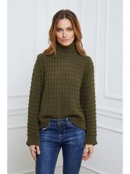 Joséfine Sweter w kolorze khaki rozmiar: M. Brązowe golfy damskie Joséfine, m, ze splotem, bez kołnierzyka. Za 163.26 zł.