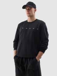 4F Bluza dresowa nierozpinana bez kaptura męska - czarna 3XL. Czarne bluzy bez kaptura męskie 4f, bez wzorów, z bawełny, klasyczne, bez kołnierzyka, bez ramiączek. W wyprzedaży za 79.99 zł.