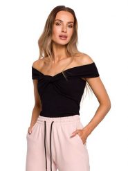 Made of emotion Top w kolorze czarnym rozmiar: XL. Czarne topy damskie Made Of Emotion, xl, bez wzorów, bez kołnierzyka. Za 100.99 zł.