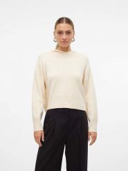 Vero Moda Sweter w kolorze kremowym rozmiar: L. Brązowe swetry klasyczne damskie Vero Moda, l, bez kołnierzyka. Za 79.21 zł.