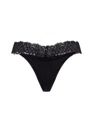 Calvin Klein Stringi Kobiety Sztuczne włókno czarny, L. Czarne stringi damskie CALVIN KLEIN, l, bez wzorów, z koronki. Za 99.95 zł.