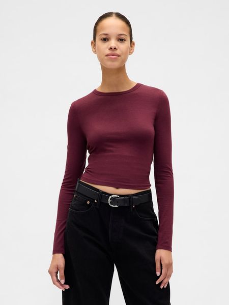 GAP Koszulka w kolorze bordowym rozmiar: XS. Czerwone t-shirty damskie GAP, xs, bez wzorów, z bawełny, bez kołnierzyka. Za 36.94 zł.