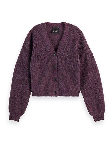 Scotch & Soda Kardigan w kolorze ciemnofioletowym rozmiar: L. Różowe kardigany damskie Scotch & Soda, l, bez wzorów, z wełny. Za 245.96 zł.