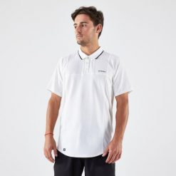 Koszulka polo do tenisa męska Artengo Dry. Białe koszulki polo męskie ARTENGO, m, bez wzorów, z elastanu, bez ramiączek. Za 69.99 zł.