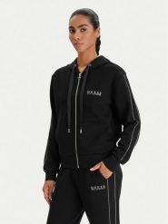 Guess Bluza W6RQ12 KBYE2 Czarny Regular Fit. Czarne bluzy bez kaptura damskie Guess, xxl, z syntetyku. Za 479.99 zł.