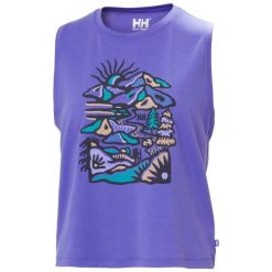 Damski tank top Helly Hansen Skog Graphic. Fioletowe topy damskie Helly Hansen, bez wzorów, bez kołnierzyka. Za 256.00 zł.