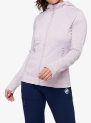 Bluza trekkingowa damska Mammut Taiss ML Hooded Jacket. Fioletowe bluzy z kapturem damskie Mammut, m, z elastanu. Za 747.99 zł.