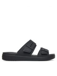 Crocs Klapki Brooklyn Buckle Low Low 211215 Czarny. Czarne klapki damskie Crocs, bez wzorów, z tworzywa sztucznego, bez obcasa. Za 159.99 zł.