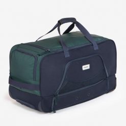 Torba jeździecka na kółkach 80 l. Niebieskie torebki klasyczne damskie FOUGANZA, bez wzorów, z materiału, duże, bez dodatków. Za 249.99 zł.