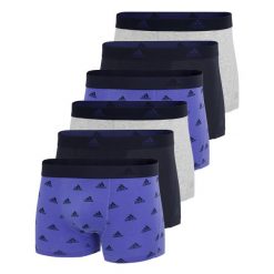 Bokserki Active Flex Cotton 6 pak. Szare bokserki męskie Adidas, bez wzorów, z bawełny. Za 333.00 zł.