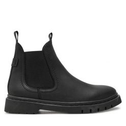 Sztyblety Tamaris. Czarne botki damskie Tamaris, bez obcasa, na płaskiej podeszwie, bez zapięcia. Za 459.99 zł.