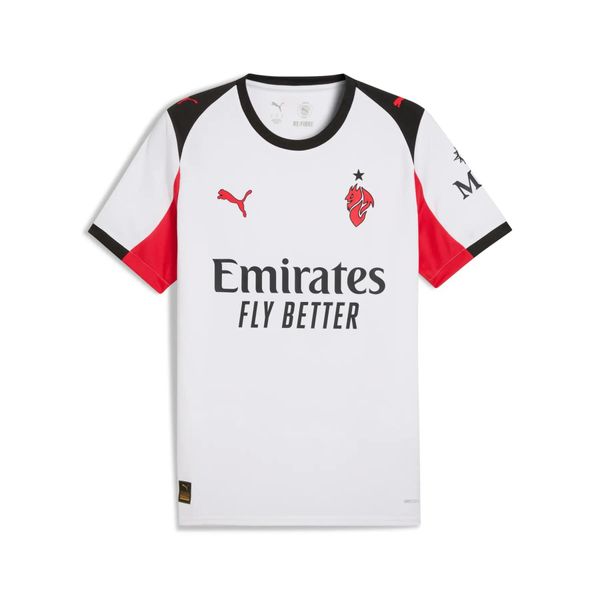 Koszulka wyjazdowa AC Milan 2025/26. Białe t-shirty sportowe męskie Puma, l, z materiału, bez ramiączek, na fitness i siłownię. Za 372.70 zł.