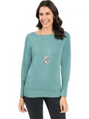 WITT WEIDEN Sweter w kolorze turkusowym rozmiar: 46. Niebieskie swetry klasyczne damskie WITT WEIDEN, z bawełny, bez kołnierzyka. Za 34.99 zł.