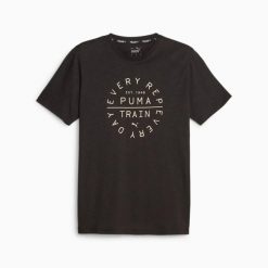 Koszulka treningowa męska Puma S GRAPHIC EMBLEM 52419751. Czarne t-shirty sportowe męskie Puma, l, bez ramiączek, na fitness i siłownię. Za 86.68 zł.