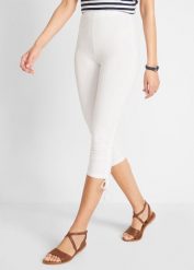 Legginsy 3/4 z marszczeniem (2 pary). Czarne legginsy damskie bonprix, bez wzorów. Za 79.99 zł.