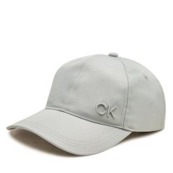 Czapka z daszkiem Calvin Klein. Szare czapki z daszkiem damskie CALVIN KLEIN, bez wzorów. Za 109.99 zł.