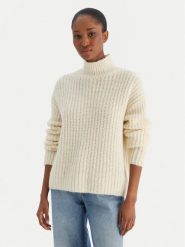 Calvin Klein Jeans Golf Brushed Wool Ls LV044D361G Biały Regular Fit. Białe golfy damskie Calvin Klein Jeans, s, bez wzorów, z jeansu, bez ramiączek. Za 559.99 zł.