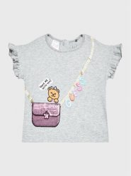 Guess T-Shirt K3RI09 K9ND0 Szary Regular Fit. Szare koszulki dziewczęce Guess, m, z aplikacjami, z bawełny, bez ramiączek. Za 159.99 zł.