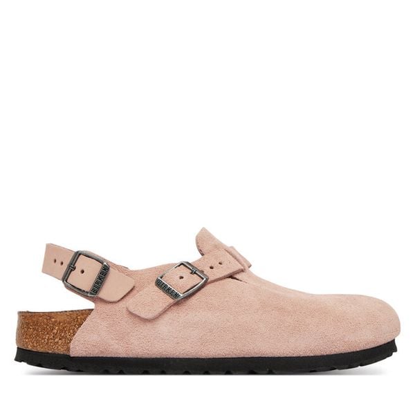 Sandały Birkenstock. Czerwone sandały damskie Birkenstock, bez wzorów, bez obcasa, na płaskiej podeszwie. Za 719.99 zł.
