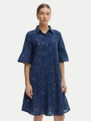 Iconique Sukienka letnia Romina IC26-003 Niebieski Relaxed Fit. Niebieskie sukienki damskie Iconique, na lato, xl, bez wzorów, z bawełny, bez kołnierzyka, bez ramiączek. Za 469.99 zł.