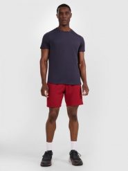 4F Spodenki treningowe szybkoschnące męskie - czerwone XL. Czerwone szorty sportowe męskie 4f, m, z dzianiny, na fitness i siłownię. Za 149.99 zł.