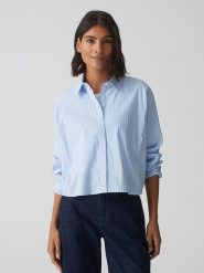 OPUS Koszula w kolorze błękitnym rozmiar: 42. Niebieskie koszule damskie Opus, bez wzorów, bez kołnierzyka, bez ramiączek. Za 121.99 zł.