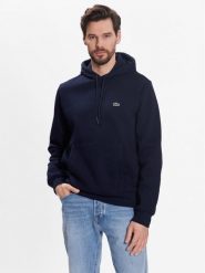 Lacoste Bluza SH9623 Granatowy Regular Fit. Niebieskie bluzy bez kaptura męskie Lacoste, m, z bawełny. Za 509.99 zł.