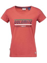 DOLOMITE Koszulka "Gard" w kolorze czerwonym rozmiar: S. Czerwone bluzki damskie Dolomite, s, bez wzorów, z bawełny, bez kołnierzyka. Za 61.46 zł.