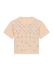 Guess T-Shirt J6GI05 K6YW4 Pomarańczowy jasny Boxy Fit. Brązowe koszulki dziewczęce Guess, z aplikacjami, z bawełny, bez ramiączek. Za 114.99 zł.