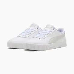 Puma Buty Carina L 37032552. Białe buty sportowe na co dzień damskie Puma, bez wzorów, ze skóry, tenisowe. Za 264.00 zł.