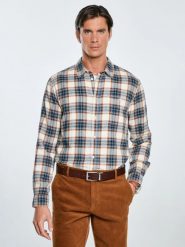 Koszula męska flanelowa w kratę niebieska Flaneno 401. Niebieskie koszule męskie Big Star, l, bez wzorów, z materiału, bez kołnierzyka, bez ramiączek. Za 229.99 zł.