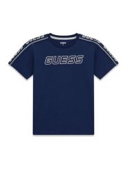 Guess Kids T-Shirt 176125 Niebieski Classic Fit. Niebieskie t-shirty chłopięce Guess Kids, z aplikacjami, bez ramiączek. Za 139.99 zł.