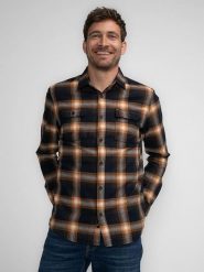 Petrol Industries Koszula - Regular fit - w kolorze czarno-pomarańczowym rozmiar: L. Czarne koszule męskie Petrol Industries, l, bez wzorów, z bawełny, bez kołnierzyka, bez ramiączek. Za 108.99 zł.