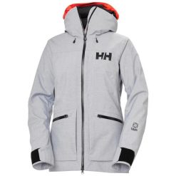 Damska kurtka narciarska Helly Hansen Powderqueen 3.0. Szare kurtki narciarskie i snowboardowe damskie Helly Hansen, bez wzorów, bez kaptura, narciarskie. W wyprzedaży za 1,641.00 zł.