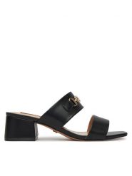 Nine West Klapki 2560-01 Czarny. Czarne klapki damskie Nine West, bez wzorów, z materiału, bez obcasa. Za 199.99 zł.