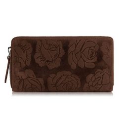 Portfel damski skórzany brązowy w kwiaty RFID Paolo Peruzzi T-115-HBR. Brązowe portfele damskie Paolo Peruzzi, bez wzorów, ze skóry. Za 59.99 zł.